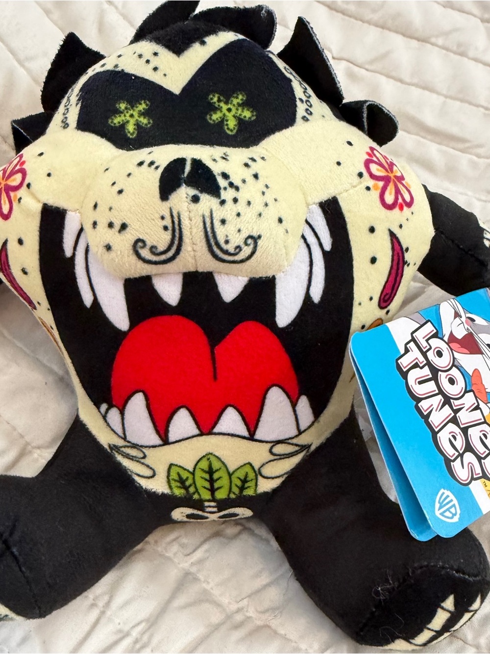 Looney Tunes WB Taz Tasmanian Devil Dia De Los Muertos Sugar Skull Plush NWT